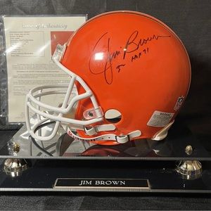 Jim Brown Autographed Cleveland Browns Full Size Riddell Helmet